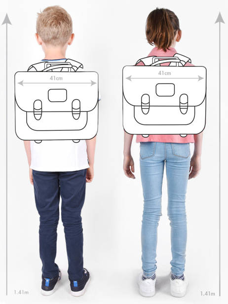 Cartable à Roulettes 2 Compartiments Snowball Bleu frenchie T46241 vue secondaire 1