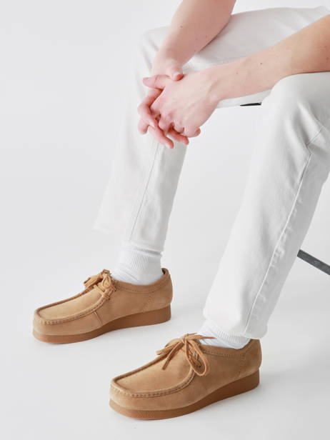 Chaussures Derbies Wallabee En Cuir Clarks Marron men 26172821 vue secondaire 1