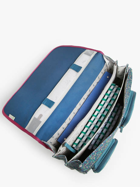 Cartable 3 Compartiments Cameleon Bleu vintage fantasy PBVGCA41 vue secondaire 3