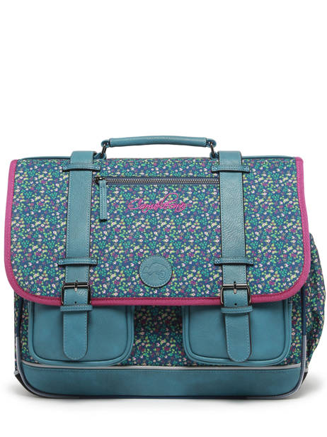 Cartable 3 Compartiments Cameleon Bleu vintage fantasy PBVGCA41 vue secondaire 6