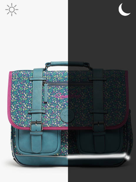 Cartable 3 Compartiments Cameleon Bleu vintage fantasy PBVGCA41 vue secondaire 7