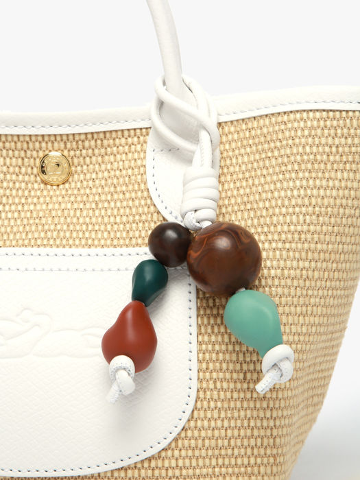 Longchamp Le panier pliage perles Sacs porté travers Blanc