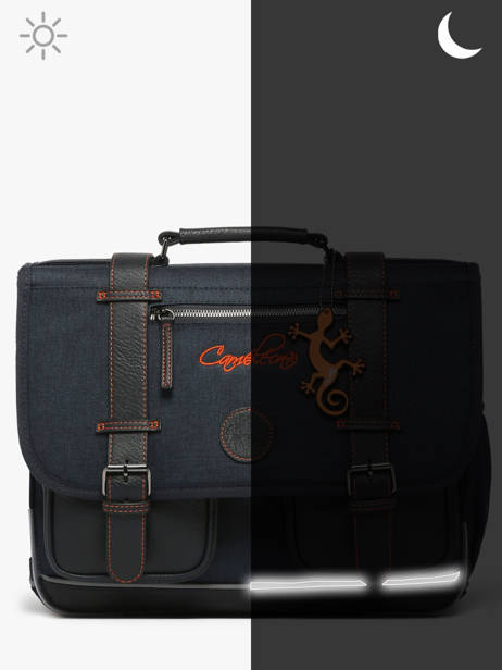 Cartable Enfant 2 Compartiments Cameleon Bleu vintage urban CA35 vue secondaire 8