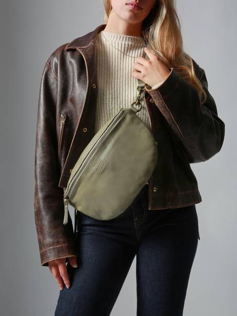 Sac Banane Cow Cuir Basilic pepper Vert cow BCOW54 vue secondaire 1