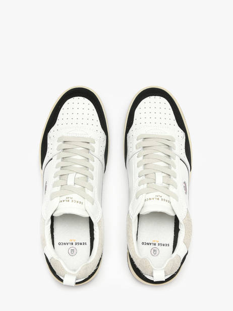 Sneakers La Vernaz En Cuir Serge blanco Noir men CHA2340P vue secondaire 4