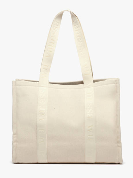 Sac Porté épaule Cabas Coton Vanessa wu Beige cabas MA0135 vue secondaire 4