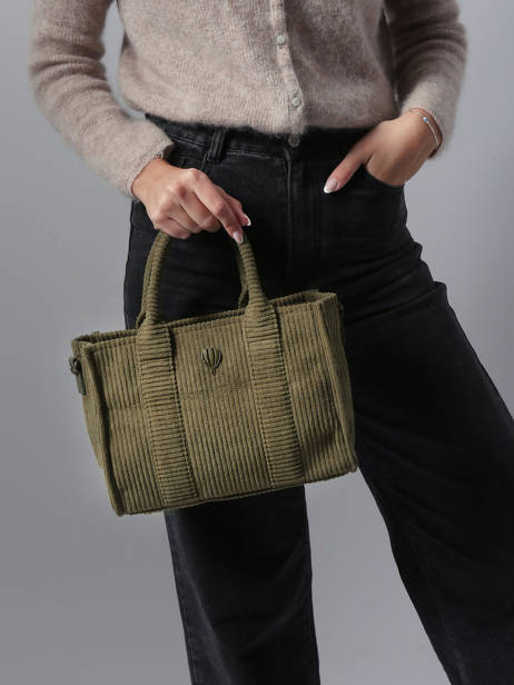 Sac Porté épaule Velours Polyester Le voyage en panier Vert velours AHP242 vue secondaire 1