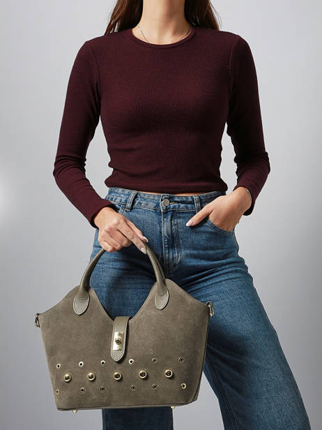 Sac à Main Velvet Studs Milano Marron velvet studs VS25092 vue secondaire 1