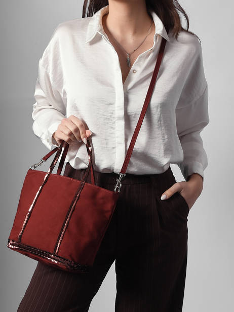 Petit Cabas Zippé Paillettes Vanessa bruno Rouge cabas 1V40435 vue secondaire 1