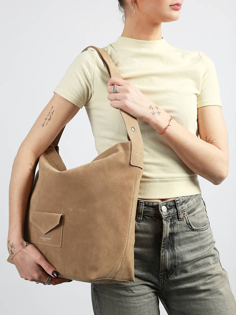 Sac Porté épaule Suèdine Kba Lancaster Beige suedine kba 62 vue secondaire 1