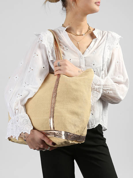 Le Cabas L Lin Paillettes Vanessa bruno Jaune cabas lin 31V40409 vue secondaire 1