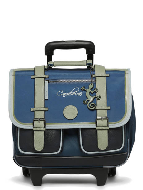 Cartable à Roulettes 2 Compartiments Cameleon Bleu vintage urban PBVBCR38 vue secondaire 8